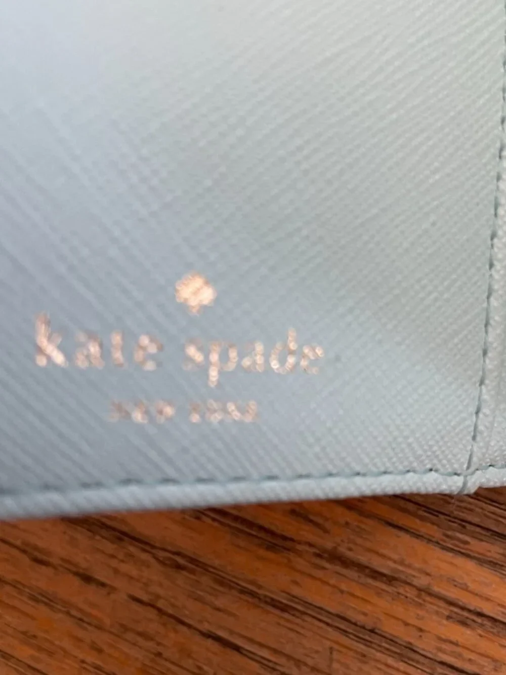 Kate Spade New York Cara Newberry Lane Blue Small Leather Fold Wallet